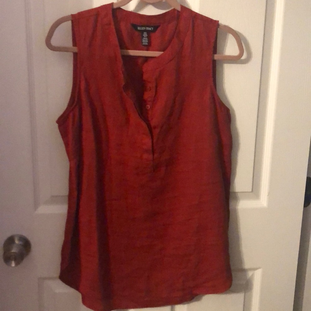 Ellen Tracy split neck top